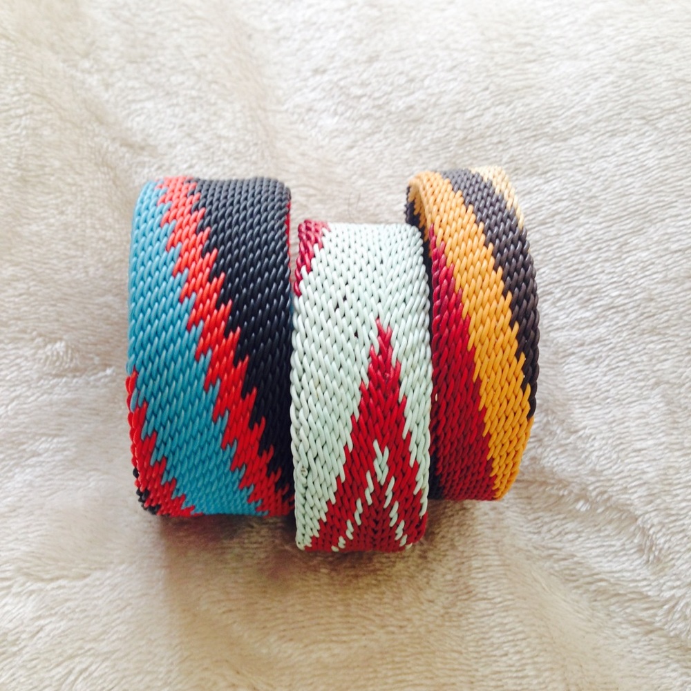 Recycled wire bangles set of 3